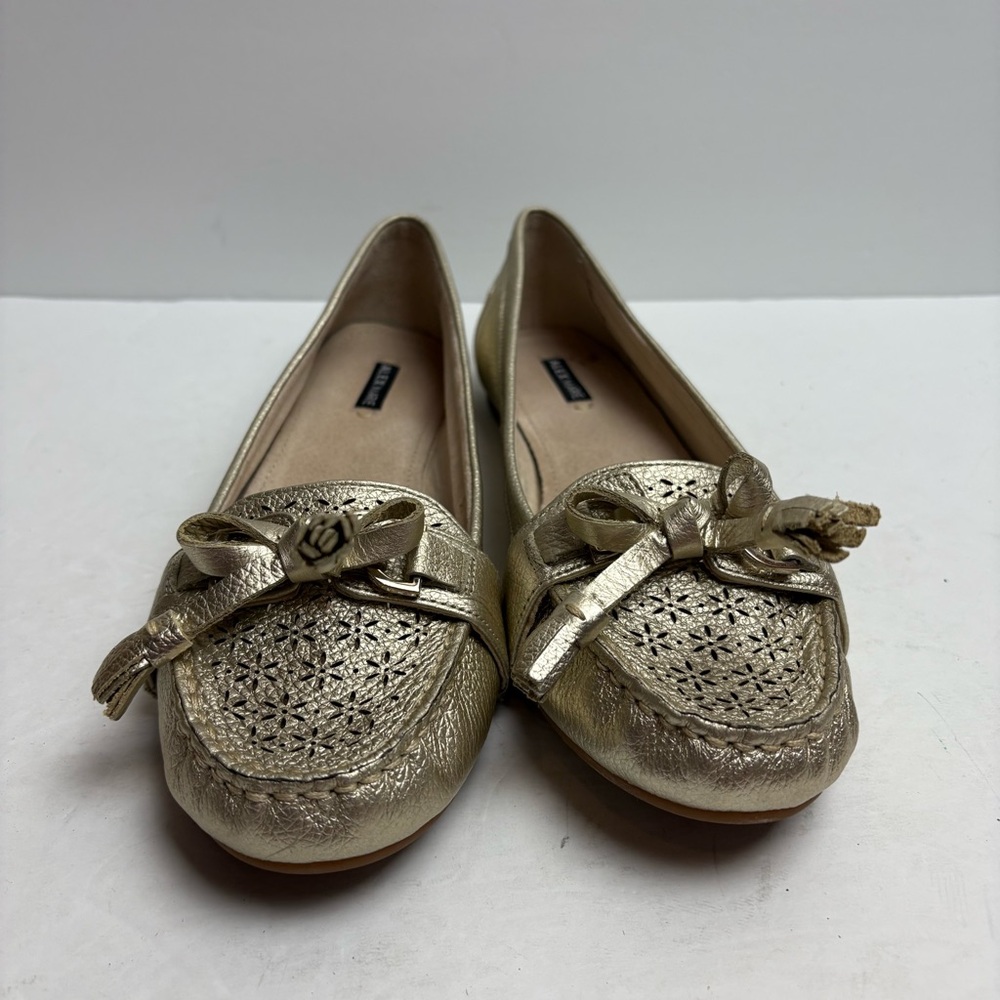 NWT Alex Marie Gold Courtney Totes Gold Moccasin Flats Women’s size 9.5 Leather - Picture 4 of 10
